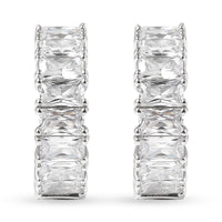 LUSTRO STELLA Finest CZ Inside Out Hoop Earrings in Sterling Silver 7.50 ctw