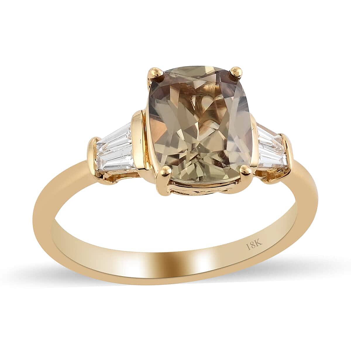 Iliana 18K Yellow Gold AAA Turkizite, Diamond (G-H, SI) (0.20 cts) Ring (Size 10.0) (4.35 g) 2.55 ctw