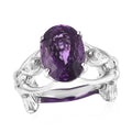 Amethyst Ballet Dance Inspired Ring in Rhodium Over Sterling Silver (Size 7.0) 9.25 Grams 5.40 ctw - Sticky add to cart bar