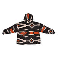 HOMESMART Yellow and Black Abstract and Tribal Pattern Sherpa Hoodie (76"x38") - Sticky add to cart bar