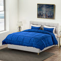 HOMESMART Navy Quilted Pattern Microfiber Comforter (Queen, 90"x88") and Pillow Cover (20"x26") - Sticky add to cart bar