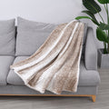 HOMESMART Gradient Stripes and Dots Pattern Faux Fur Sherpa Blanket - Brown (59"x78") - Sticky add to cart bar