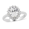LUSTRO STELLA Finest CZ Halo Ring in Sterling Silver 4.65 ctw - Sticky add to cart bar