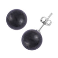 Shungite 23.00 ctw Solitaire Stud Earrings in Rhodium Over Sterling Silver - Sticky add to cart bar