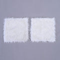 Set of 2 White Faux Fur Cushion Cover (18"x18") - Sticky add to cart bar