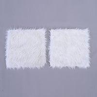 Set of 2 White Faux Fur Cushion Cover (18"x18")