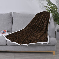 HOMESMART Brown Embossed Plush Sherpa Reverse Blanket