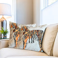 HOMESMART Set of 2 Dark Orange Tiger Print Pattern 100% Polyester Cushion Cover (18"x18") - Sticky add to cart bar