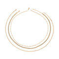 Set of 3 Double Woven, Beaded and Paper Clip Necklace (20-22 Inches) in ION Plated YG Stainless Steel - Sticky add to cart bar