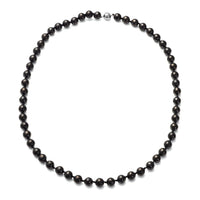 Shungite 220.00 ctw Beaded Necklace in Rhodium Over Sterling Silver 20 Inches