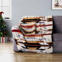 HOMESMART Beige and Red Tribal Printed Pattern Single Layer Sherpa Blanket 59"x78")