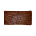 Grand Pelle Genuine Crocodile Leather Dark Chocolate Long Wallet (8.3"x4.3"x1.2") - Sticky add to cart bar