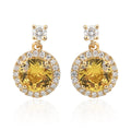 Certified and Appraised Iliana AAA Madagascar Yellow Sapphire and G-H SI Diamond 2.40 ctw Earrings in 18K Yellow Gold - Sticky add to cart bar