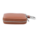 Brown Square Shape Genuine Leather Car Key Bag (3.43"x1.97"x0.87") with Swivel Snap Hook - Sticky add to cart bar