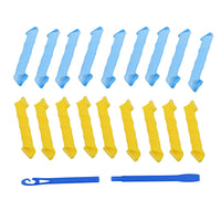 Yellow and Blue 18pcs Magic Leverage with 2pcs Styling Hooks for Curling Hair (11.81"x0.98")