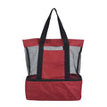 Wine Red Terylene 2 Tier Shopping Bag with Double Handles (14.57"x5.91"x16.54") - Sticky add to cart bar