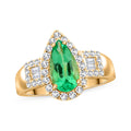 One of a Kind ILIANA 18K Yellow Gold AAA Boyaca Colombian Emerald and Diamond G-H SI Ring (Size 7.0) 5.86 Grams 1.60 ctw - Sticky add to cart bar