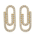 Moissanite Paper Clip Earrings in Vermeil Yellow Gold Over Sterling Silver 1.25 ctw - Sticky add to cart bar