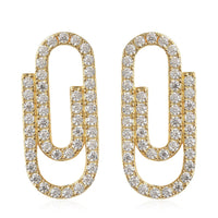 Moissanite Paper Clip Earrings in Vermeil Yellow Gold Over Sterling Silver 1.25 ctw