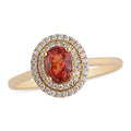 ILIANA 18K Yellow Gold AAAA Songea Sapphire, Diamond (G-H, SI) (0.25 cts) Double Halo Ring (Size 8.0) (3.85 g) 1.30 ctw - Sticky add to cart bar