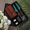 Leaf Pattern Embossed Leather Cover with String Closure Notebook Set (1 Leather Notebook, 2 Pens, 2 Bottles Ink, 5 Extra Nibs and 1 Pen Holder) - Sticky add to cart bar