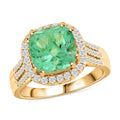 One of a Kind ILIANA 18K Yellow Gold AAA Boyaca Colombian Emerald and Diamond G-H SI Ring 6 Grams 4.15 ctw - Sticky add to cart bar