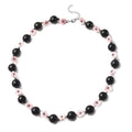 Shungite, Pink Mother Of Pearl Carved and Mozambique Garnet Floral Necklace 20 Inches in Rhodium Over Sterling Silver 186.50 ctw - Sticky add to cart bar