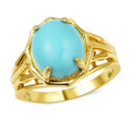AMERICAN Natural Sleeping Beauty Turquoise Ring in Vermeil Yellow Gold Over Sterling Silver 4.00 ctw - Sticky add to cart bar