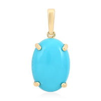 Luxoro AAA Sleeping Beauty Turquoise 4.60 ctw Pendant in 10K Yellow Gold