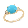 10K Yellow Gold Sleeping Beauty Turquoise, White Diamond Ring , Gold Wt. 2.14 g 2.50 ctw - Sticky add to cart bar