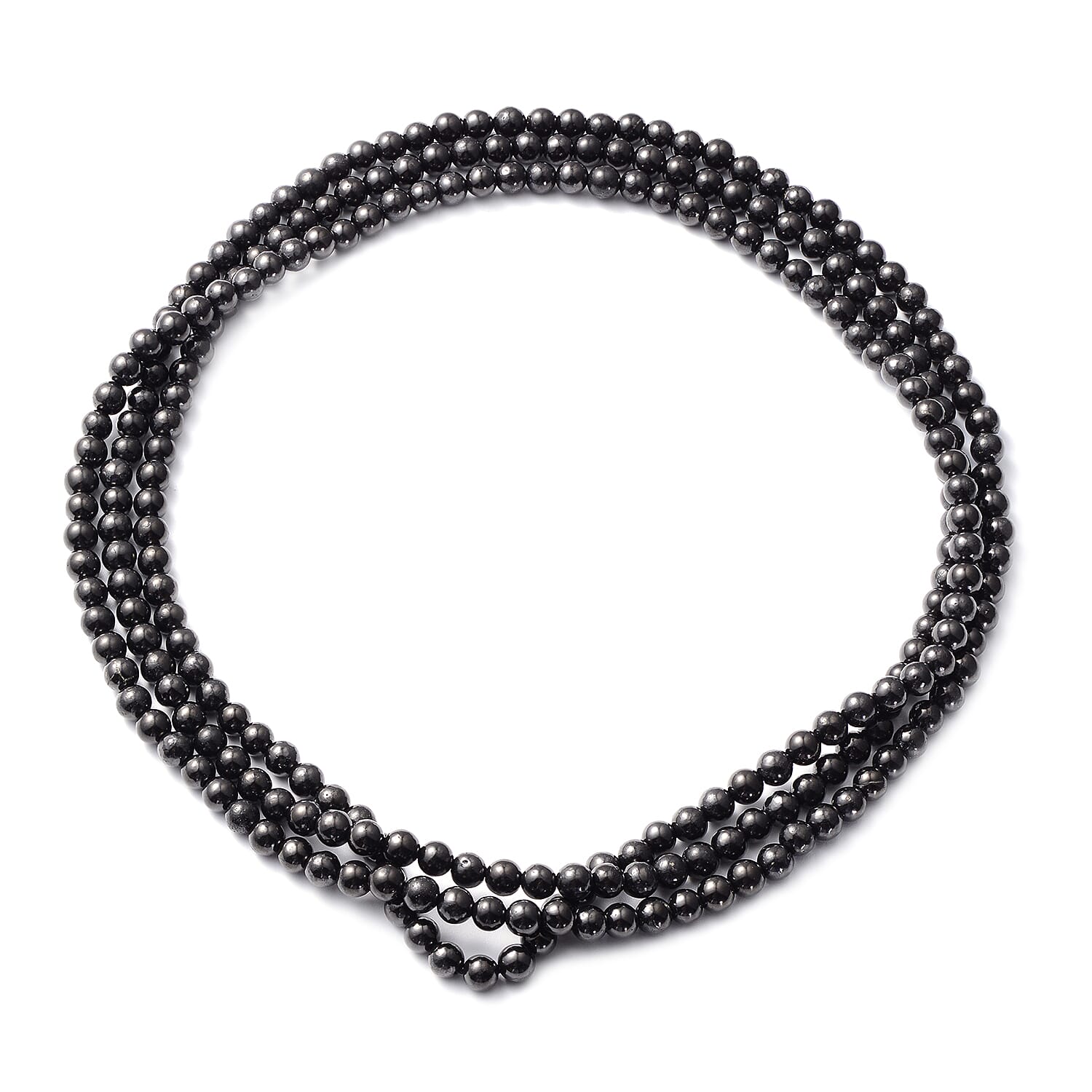 Shungite 5-7mm Beaded Necklace 60 inches 391.00 ctw