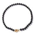 Shungite Beaded Necklace with Dragon Charm 20 Inches in Vermeil Yellow Gold Over Sterling Silver 288.50 ctw - Sticky add to cart bar