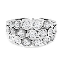 Moissanite 1.31 ctw Ring in Rhodium Over Sterling Silver (Size 5.5)