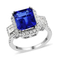 RHAPSODY 950 Platinum AAAA Tanzanite and Diamond E-F VS Ring (Size 7.0) 10.20 Grams 6.00 ctw - Sticky add to cart bar