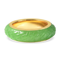 Green Jade (D) 13.00 ctw Ring in 14K YG Over Sterling Silver (Size 6.0)
