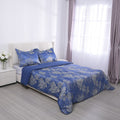 Homesmart Blue Satin Jacquard Damask Pattern Comforter Set - 1 Comforter and 2 Pillowcases (Queen Size) - Sticky add to cart bar