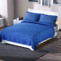 HOMESMART Blue 3D Pinsonic Embossed Pattern Quilt with 2 Shams - Queen (Microfiber) - Sticky add to cart bar