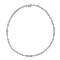 DOORBUSTER Simulated Diamond Layered Necklace 18 Inches in Rhodium Over Sterling Silver 24.15 Grams 48.15 ctw