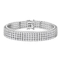 DOORBUSTER Simulated Diamond Multi Row Tennis Bracelet in Rhodium Over Sterling Silver (6.50 In) 17.90 Grams 25.00 ctw - Sticky add to cart bar
