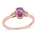 LUXORO 14K Rose Gold AAA Madagascar Pink Sapphire and G-H I2 Diamond Ring 1.00 ctw - Sticky add to cart bar