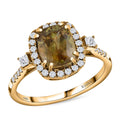ILIANA 18K Yellow Gold AAA Sava Sphene and Diamond G-H SI Ring 3.60 Grams 3.00 ctw - Sticky add to cart bar