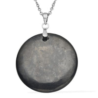 Shungite Pendant Necklace 20 Inches in Stainless Steel 30.00 ctw
