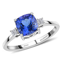 DOORBUSTER RHAPSODY 950 Platinum AAAA Tanzanite and Diamond E-F VS Solitaire Ring 4.20 Grams 2.15 ctw
