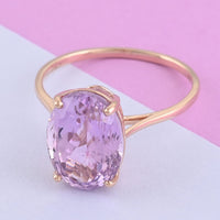 14K Rose Gold AAA Kunzite Ring , Gold Wt. 2.05 g 7.55 ctw