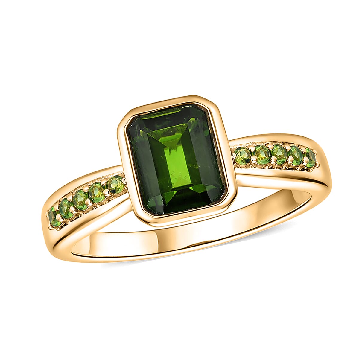 Chrome Diopside 1.90 ctw Ring in 14K YG Over Sterling Silver