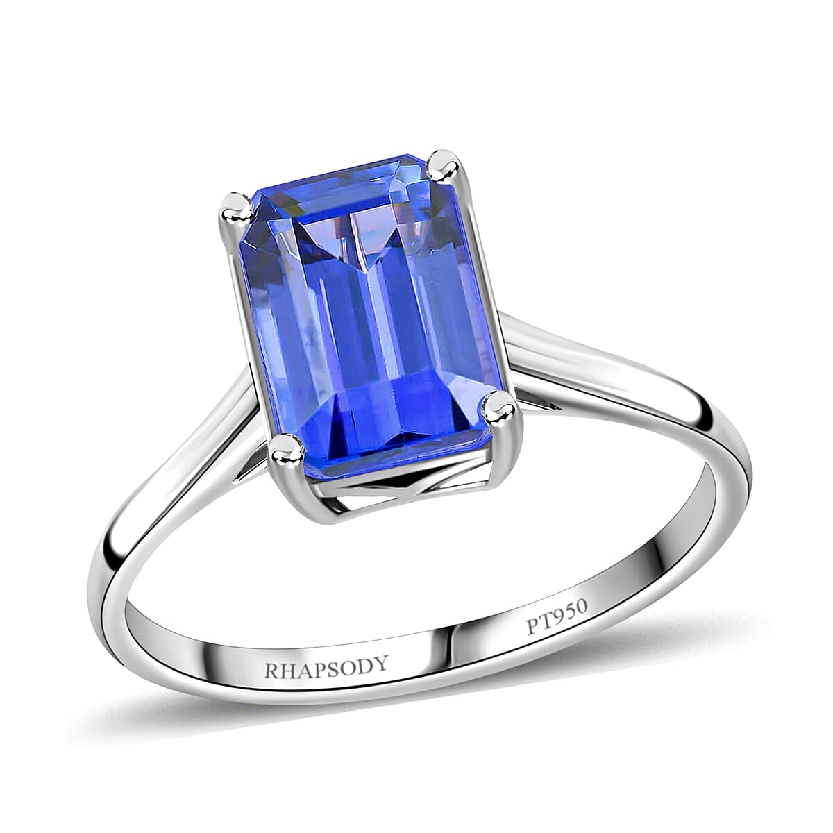 DOORBUSTER RHAPSODY 950 Platinum AAAA Tanzanite Solitaire Ring (4.50 g) 4.25 ctw