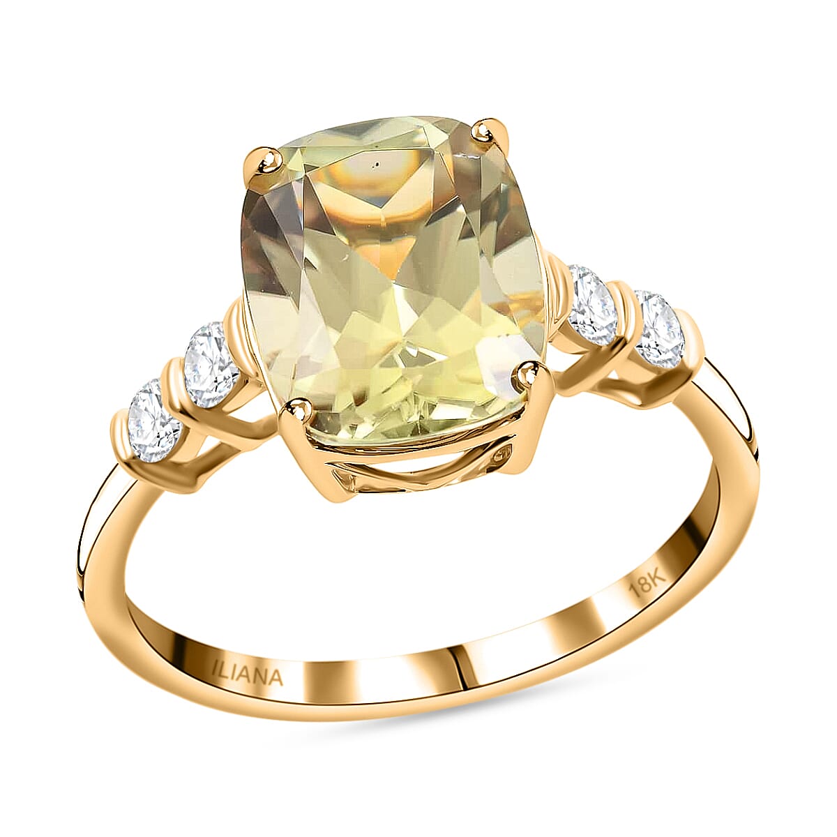 DOORBUSTER ILIANA 18K Yellow Gold AAA Turkizite and Diamond G-H SI Ring 2.80 Grams 3.70 ctw