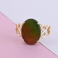 Certified Luxoro AAA Canadian Ammolite 5.60 ctw Solitaire Ring in 10K Yellow Gold - Sticky add to cart bar