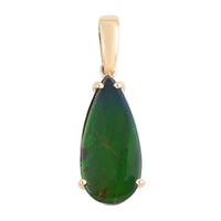 Luxoro 10K Yellow Gold AAA Canadian Ammolite Solitaire Pendant