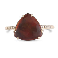 Certified & Appraised LUXORO 10K Yellow Gold AAA Canadian Ammolite and G-H I2 Diamond Ring 3.60 ctw